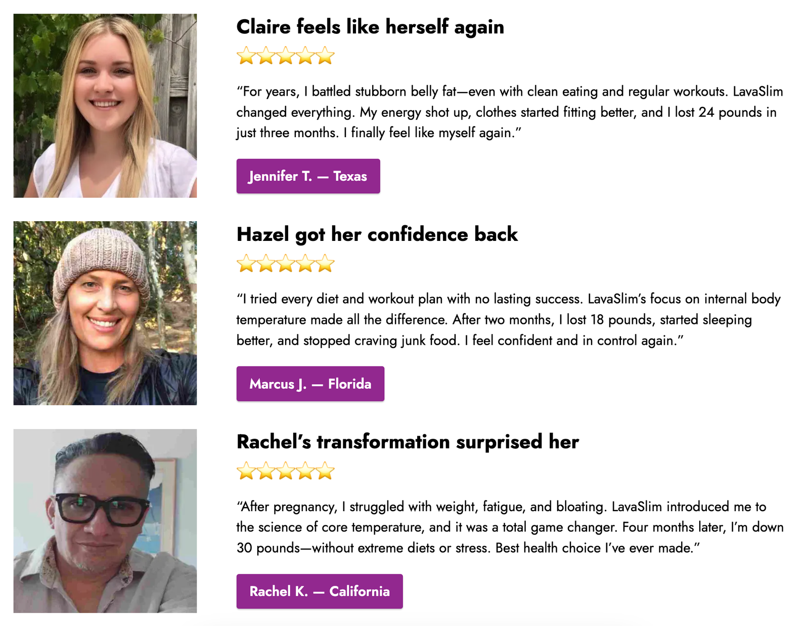 LavaSlim customer reviews